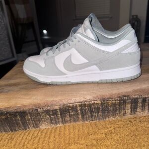 Nike Light Gray and White Low-Top Sneakers